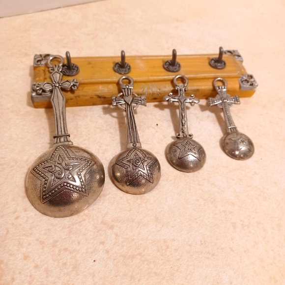 Vtg Ganz Metal Hanging Measuring Spoons Set - Picture 7 of 9